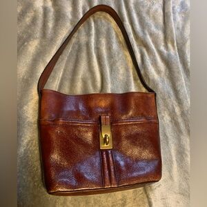 Etienne Aigner brown leather purse with shoulder strap
